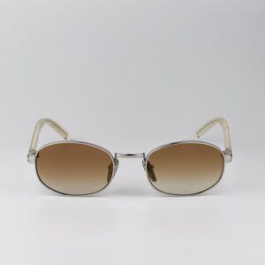 Prada Sunglasses – Silver Oval Frame Gradient Brown Lenses | Model PRB53S 1BC80K